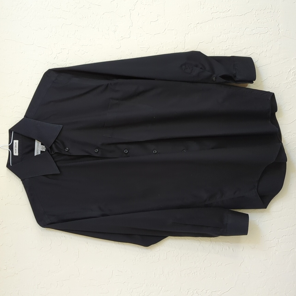 Pronto Uomo Modern Fit Oxford Dress Shirt Black Size 15 32/33
